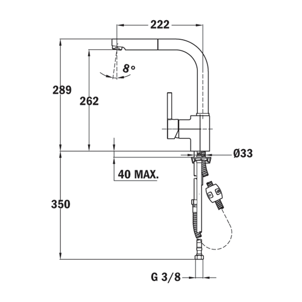 TEKA ARK 938 N NEGRO Grifo de cocina monomando