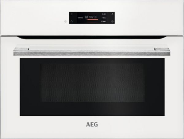 AEG KMK721880W Microondas integrable Serie 6000 con grill y esmalte de fácil limpieza, Blanco