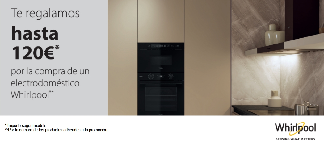 WHIRLPOOL - Hasta 120€ por la compra de un horno o encimera promocionada