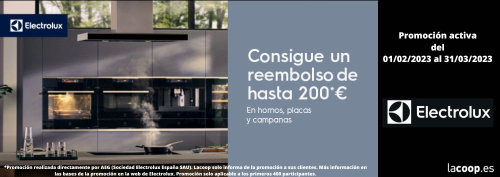 Reembolso en Hornos, placas y campanas Electrolux